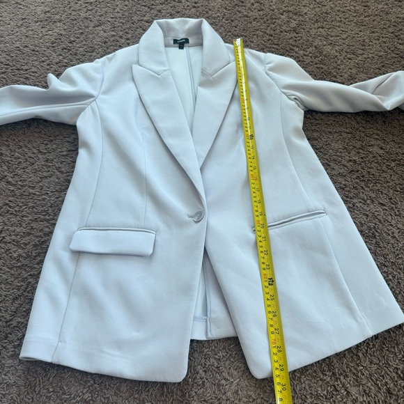 Express Lavender Scuba 3 Piece Pantsuit Oversized Blazer Trousers Skirt M 8 - Picture 7 of 16